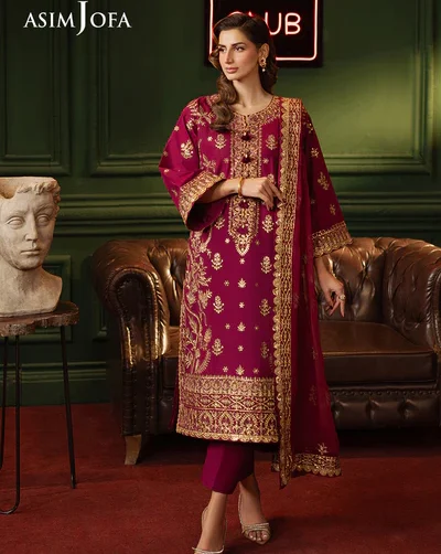 Asim Jofa Embroidered Lawn Silk AJPF 13