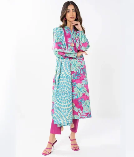 3pc AlKaram Printed Lawn SLR-31-25-1-Pink