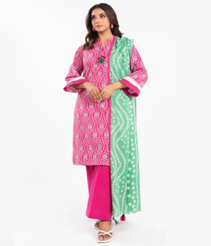 3pc AlKaram Printed Lawn SLR-25-25-1-Pink