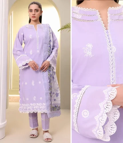 Zellbury Emb Shirt Shalwar Dupatta WUS25E30068