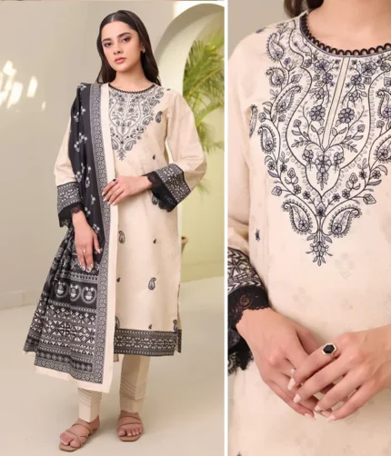 Zellbury Emb Shirt Shalwar Dupatta WUS25E30274