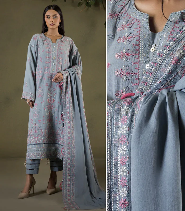 zellbury-winter-collection-0245 Zellbury Embroidered Shawl 3pc Unstitched 0245