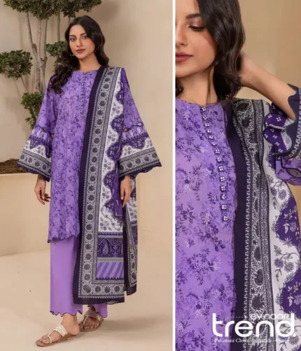 purple textured lawn suit pakistan